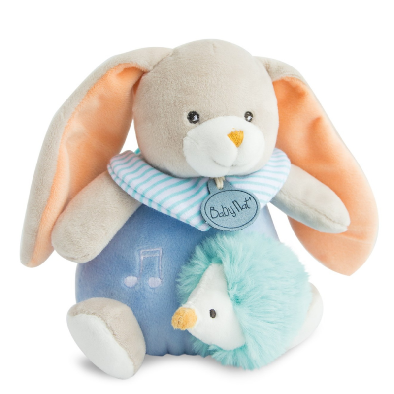  - pom lapin boîte à musique bleu 20 cm 